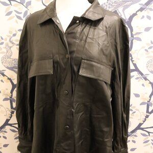 Vince Camuto Faux-Leather Shirt Jacket